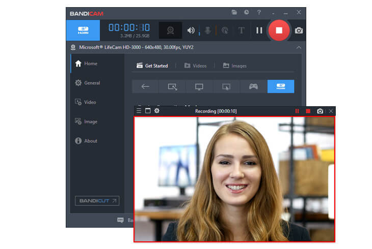 Bandicam webcam recorder