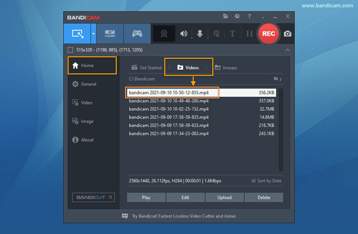 bandicam output