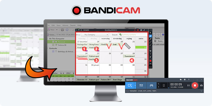 Bandicam record remote computer