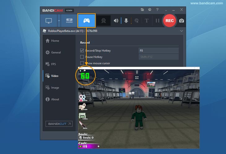 record Roblox, capture Roblox gameplay, bandicam