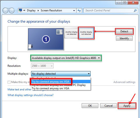 Intel Quick Sync video, detect another display