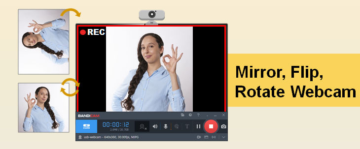 mirror webcam, flip webcam, rotate webcam