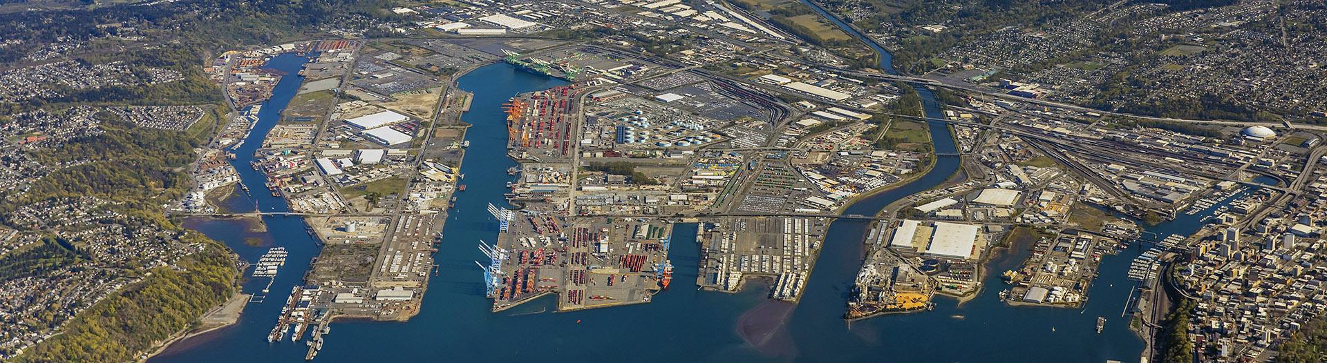 Aerial view of the Port of Tacoma