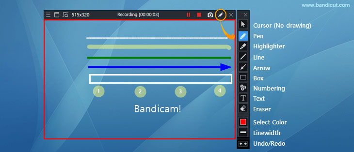 Bandicam, drawing function