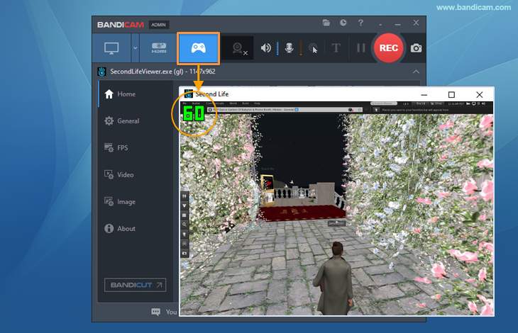 record second life, bandicam