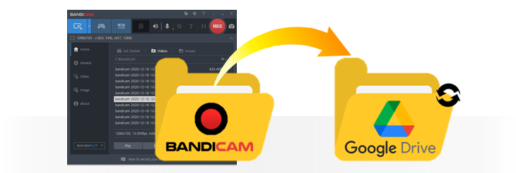 backup files to Google Drive, Bandicam