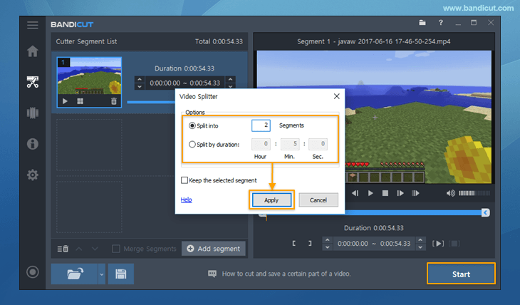 split the videos, video splitter