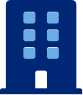 Blue icon of a four story building
