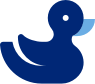 Blue icon of a duck
