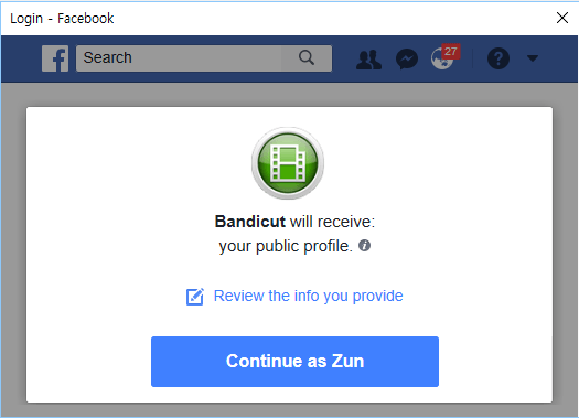 Connect Bandicut to Facebook