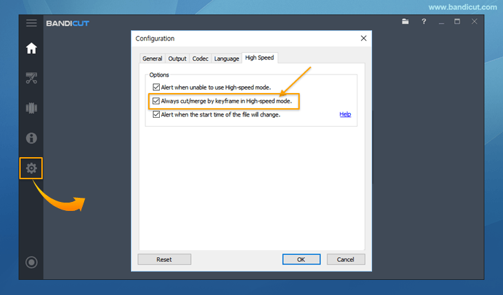 Always cut/merge by keyframe in high-speed mode