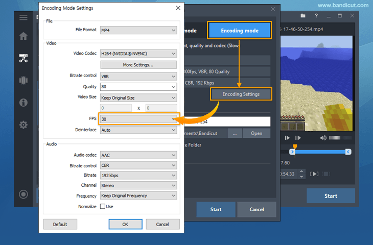 30 FPS in encoding mode