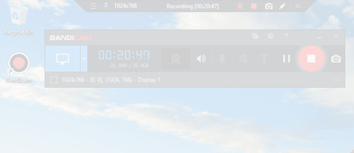 When the screen is recorded too bright, Bandicam