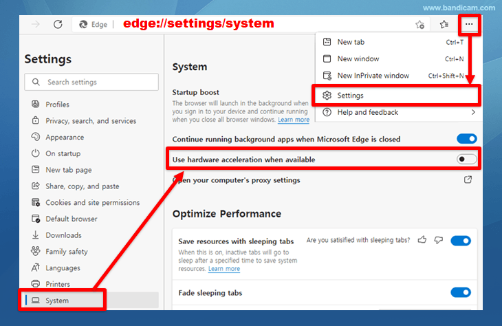 Edge, Use hardware acceleration when available