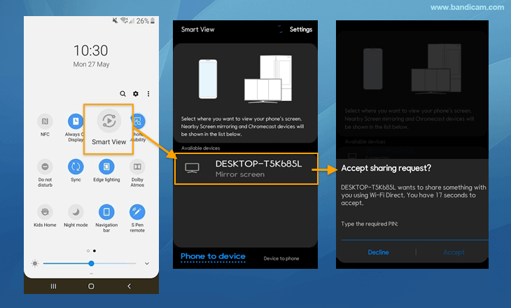 screen mirroring Android to PC