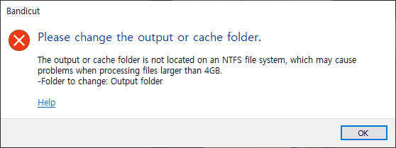 NTFS, FAT32, Cache folder, outpt folder