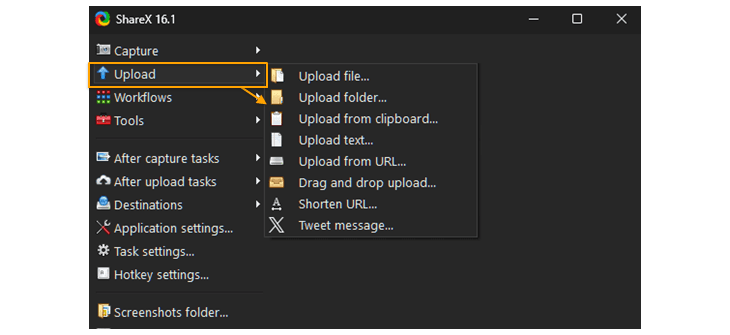 ShareX upload