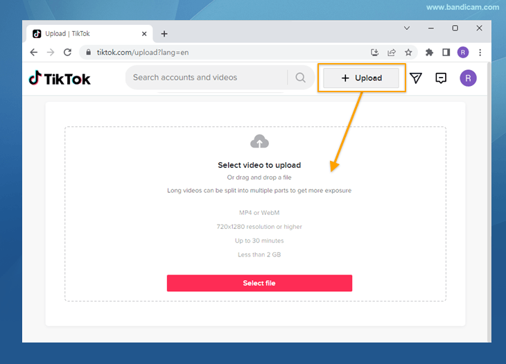 Upload Videos to TikTok on PC